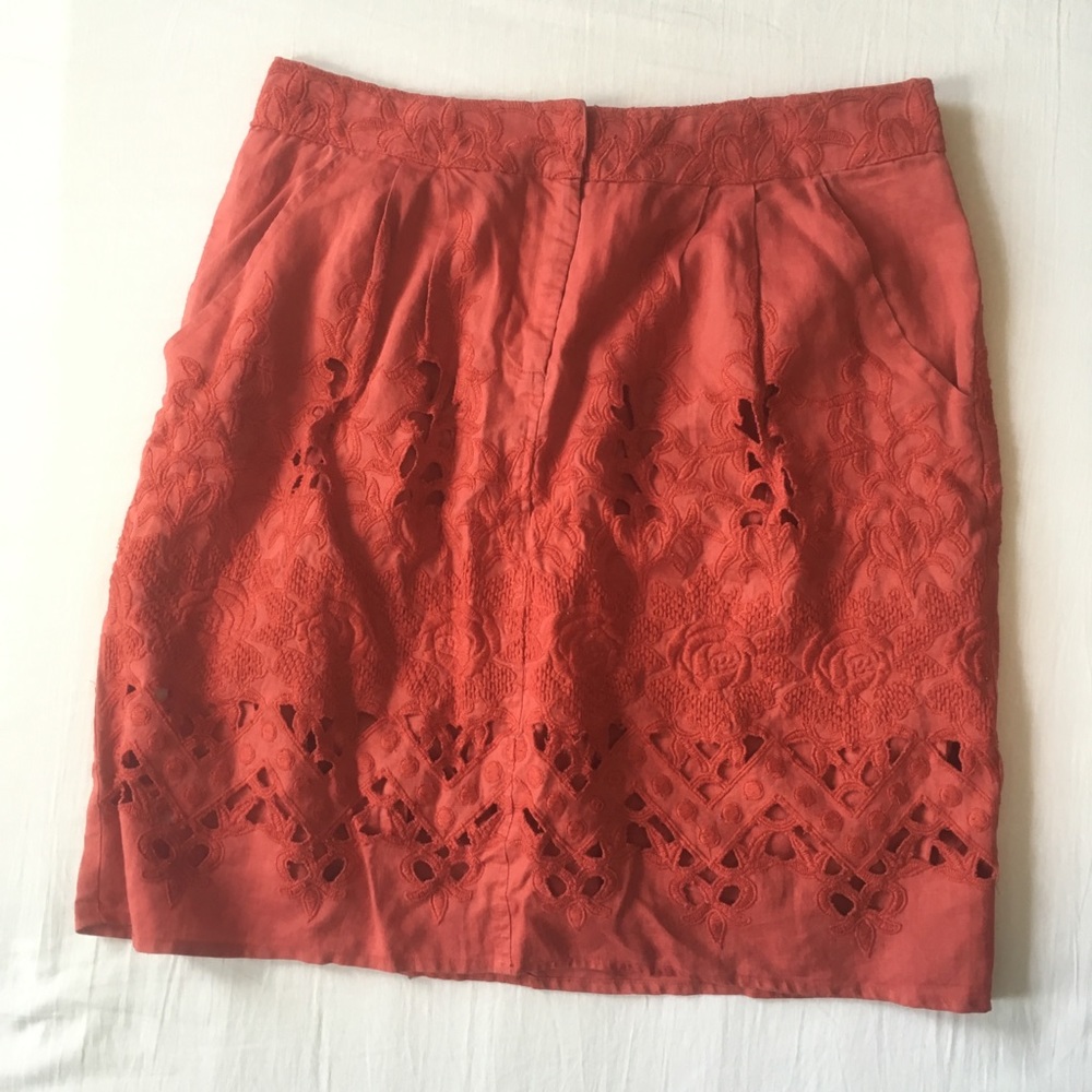 Baraschi Anthropologie Red Miniskirt